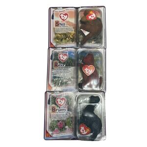 2000 Mcdonald's TY Beanie Babies Special Dinosaur Trio -3 Beanie‎ Set